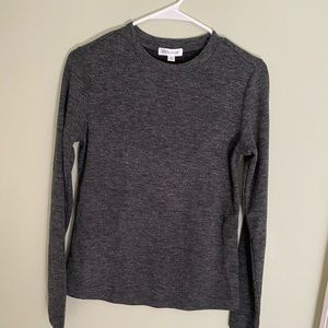 Dark gray ribbed knit top
